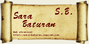 Sara Baturan vizit kartica
